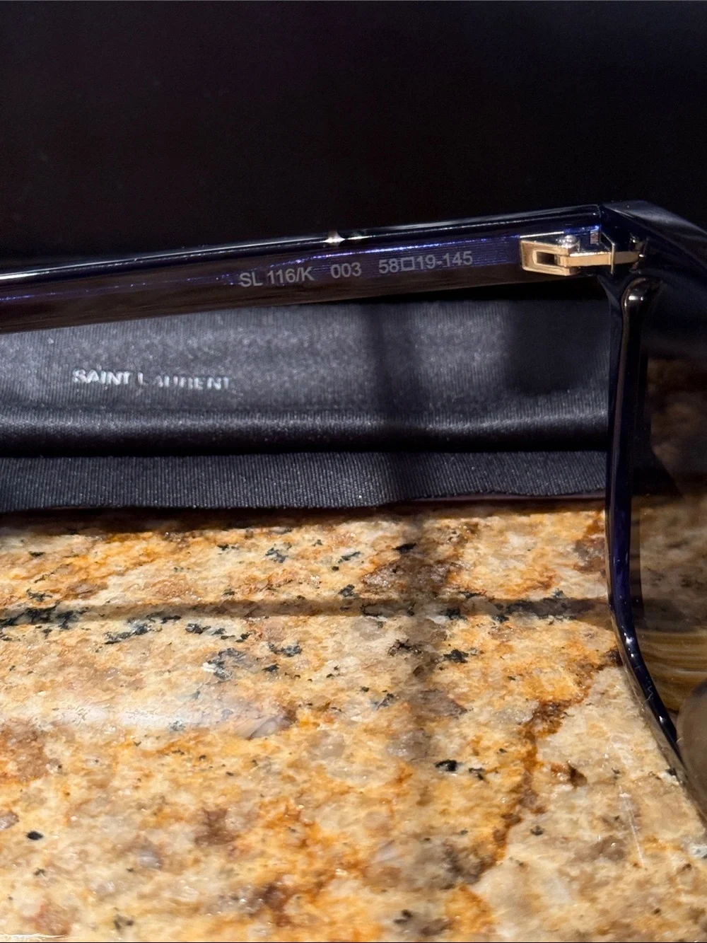 Saint Laurent Sunglasses SL116K Blue Blue Silver NEW